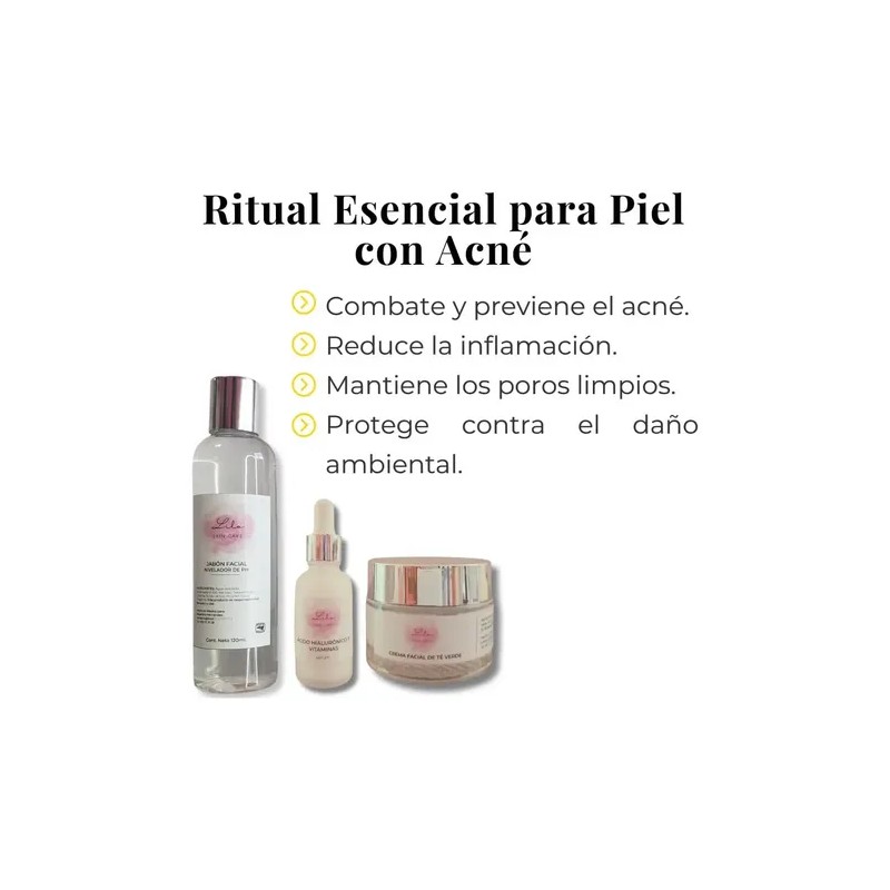 Kit Tratamiento Acné Lilo Skincare Té Verde Y Niacinamida
