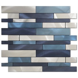 Weimeisc 10 Sheets Peel and Stick Backsplash Tile for Kitchen, Self-Adhesive Mosaic Tile, Stick on Bathroom Vanities，Fireplace Décor, Laundry Table(11.25" X 12.7") (Blue Series)