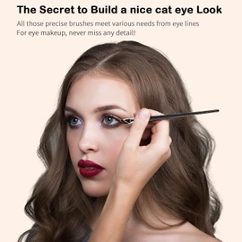 Eyeliner Brush, 7PCS Fine Angled Eyeliner Brush, Ultra Thin Slanted Flat Eyeliner Makeup Brushes Set Fine Point Eyeliner Brushes for Women Girls Eye liner Eye brow Eyebrow Brushes