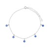 Kyanite Bead Drop Anklet in Sterling Silver
