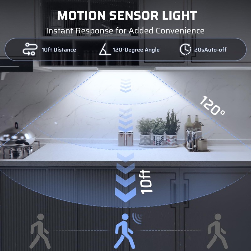 5 Packs Under Cabinet Lighting, 10inch Motion Sensor Light Indoor,