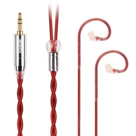 NICEHCK RedAg IEM Cable, 4N Monocrystalline Sterling Silver Earphone Cable, High Conductivity Copper Shielding Layer, HiFi IEM Replacement Cable for in-Ear Monitor Audiophile (3.5mm QDC)