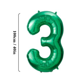 Number Balloons 3,Green Balloons 3 for Birhtday Party Decoration,40 Inch Giant Helium Foil Number Balloons for Boys Girls 3th Birthday Party Decor Anniversary Party Decorations Supplies