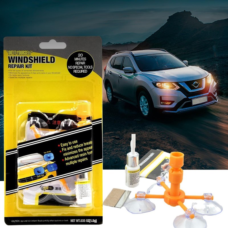 Windscreen Repair Kit, Windshield Repair Kit With Curing Lamp, Suitable