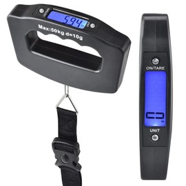 Luggage Weight Scale, 50 Kg/110 Lbs Luggage Scale Travel Digital with LCD Display Backlight, Portable Buckle Webbing Fishing Scale for Travelers and Fish Weighing, (Battery not Included).