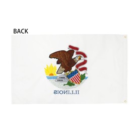 ROTERDON Illinois State Flags 4x6 FT, Made in USA, Embroidered IL State Flag, Outdoor Heavy Duty Illinois Flag with Brass Grommets