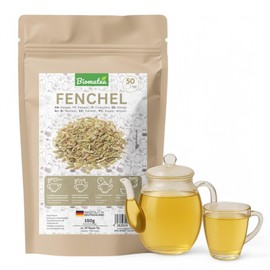 Biomatea Fenchelsamen – 150 g ganze Fenchelsamen im Zip-Beutel – Fencheltee reicht für ca. 50 Tassen Tee – ohne Zusatzstoffe, in Deutschland abgefüllt