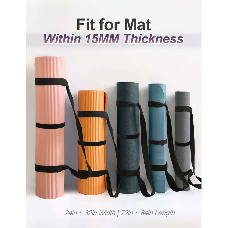 MRZZATA Yoga Mat Carrier Strap Long - Adjustable Thick and