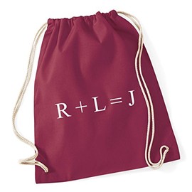 Hippowarehouse R+L=J Drawstring Cotton School Gym Bag 37cm x 46cm, 12 litres