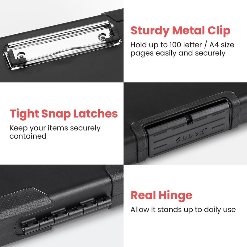 Sooez Toughest Clipboard with Storage, Internal Pen Pouch Included, Letter/