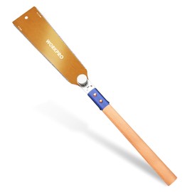 WORKPRO 10 Inch Japanese Pull Saw, Double-Edged Hand Saw for Wood Cutting with 7-10&18 TPI, SK5 Flexible Blade, Non-Slip Beech Handle for Woodworking