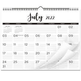 2023-2024 Calendar - Wall Calendar 2023-2024 , Jan. 2023 - Jun. 2024, 18 Monthly Calendar with Thick Paper, 15" x 11.5", Twin-Wire Binding + Hanging Hook + Ruled Blocks with Julian Date - Classic Black