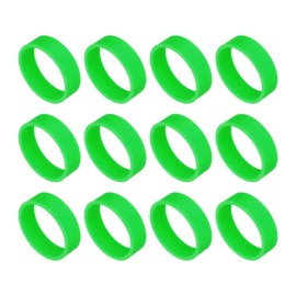 uxcell 12Pcs Silicone Rubber Bands,20mm/0.8" Rubber Bands Rings Cable Ties Strong Elastic Bands Non-Slip for Cord Wrapping Bag Wraps, Green