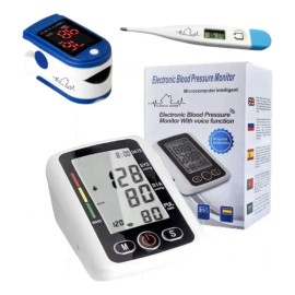 Medidor de Presion Baumanometro Kit Oximetro y Termometro Color Blanco Clinical Home Kit                                                              