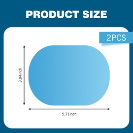 MLY 2 PCS Car Rearview Mirror Film, Anti-Glare Waterproof Anti-Fog Film, 3.94" x 5.71" HD Reversing Mirror Protective Film, Universal for Most Cars, Trucks, SUVs (Transparent #Oval)