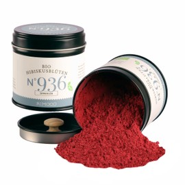 Rimoco N°936 Organic Hibiscus Flowers Ground - Hibiscus Petals Finely Ground from Germany | Fruity, Sweet, Sour | Organic Cultivation (DE-ÖKO-007) | 70 g in Elegant Spice Jar with Aroma Lid
