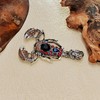 KINMOT Steampunk Silver-tone Red Blue Crystal Scorpion Brooch with Bend