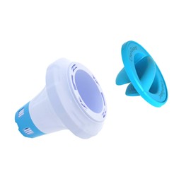 Brandsseller XXL Dosing Float, Diameter 21 cm, Height 24 cm, Chlorine Dispenser, Chemical Dispenser for Chlorine, Bromine Tablets and Multitabs up to 7.6 cm, Blue