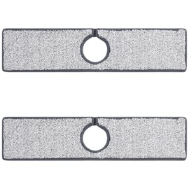 2 Stück Graue Wasserhahn Spritzschutz Matten - Saugfähige Unterlage für Wasserhahn und Spüle - Wasserhahn Spüle Spritzschutz - Rundum Küchenspüle Spritzschutz - 45 x 10 x 1 cm