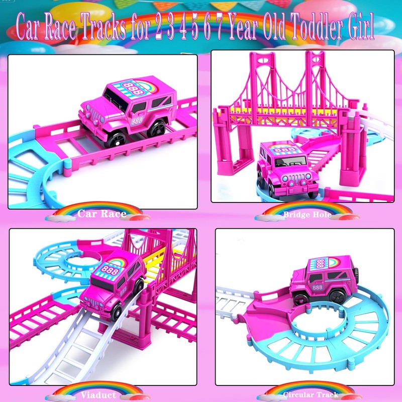 Race Tracks Toys for 3 4 5 6 Year Old