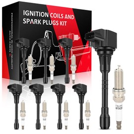 SCITOO SCITOO 8 ignition coils with 8 iridium Spark Plugs for Infiniti 2011 2012 2013 QX56 2014 2015 2016 2017 QX80 5.6L UF650 UF677