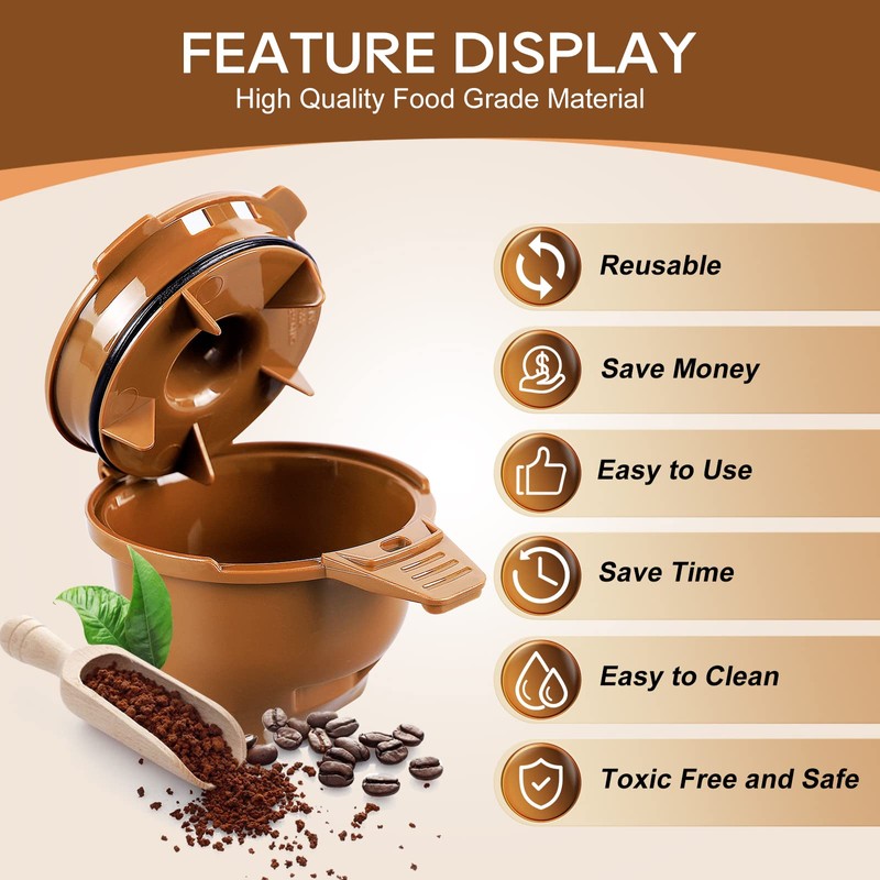 KEEPOW Reusable Single Serve Coffee Filter Coffee Brew Basket for