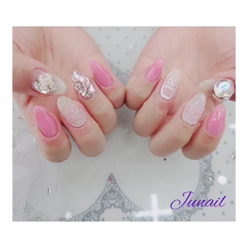 ❣️ Pink pixie handmade nail tip ✨ - Short straight