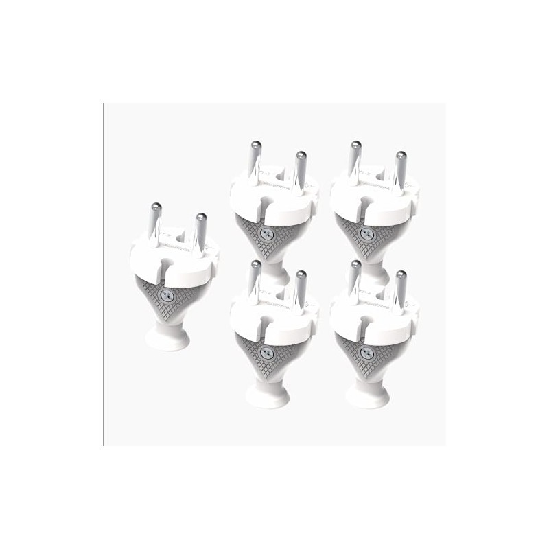 KEL Pack of 5 Contour Plugs; Straight Plug IP20, White