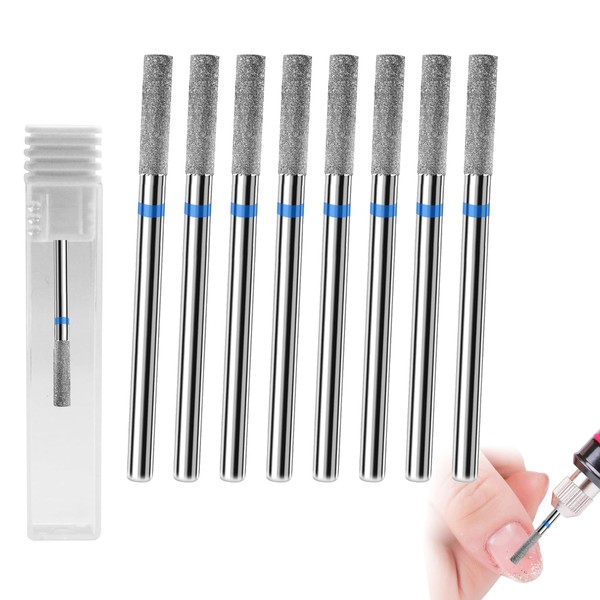 8Pcs Nail Drill Bits Cuticle Clean Set Silver Cuticle Drill