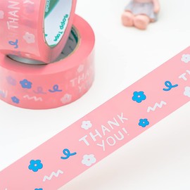 Arvakr Designer Cute Packing Tape, Colorful Printing Shipping Tape, Carton Decorative Tape for Sealing Boxes, Thank You - Pattern, 1.77" X 110 Yd 1.77" X 110 Yd Thank You - Pattern