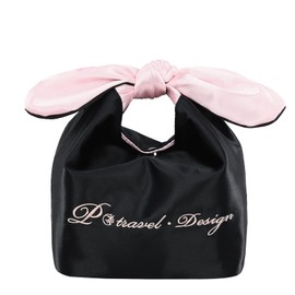 Cosmetic Bag for Women, Lychii Travel Toiletry Bag Double Color Portable Makeup Organizer- Black/Pink