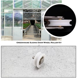 EMSea Pack of 4 Greenhouse Door Wheels Greenhouse Sliding Door Roller for Sliding Rail Grooves Greenhouse Sliding Doors Garden Replacement Accessories 29 mm Diameter