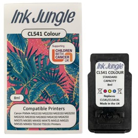 Ink Jungle CL-541 Colour Refilled Ink Cartridge For Canon PIXMA MG2150 MG2250 MG3150 MG3250 MG3255 MG3550 MG3650 MG4150 MG4250 MX375 MX395 MX435 MX475 MX515 MX525 MX535 MX455 TS5150 TS5151 Printers