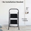 2 Step Small Ladder with Convenient Handgrip and Black Color，