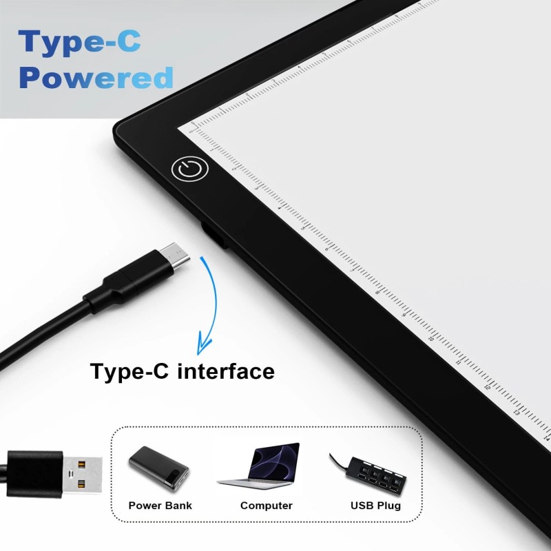 Eyesen Slide Viewer Light Box, Ultra-Thin A4 USB Powered Light