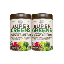 COUNTRY FARMS Greens Chocolate Flavor, 50 Organic Super Foods, USDA Drink Mix, Pack of 2