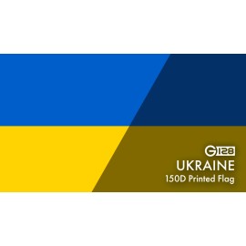 G128 3 Pack: Ukraine Flag 3x5 Ft Printed 150D, 4 Corner Grommets