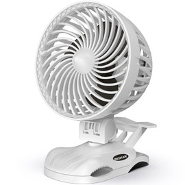 BESKAR Small Clip on Fan - Personal USB Fan CVT Speeds and Strong Clamp, Adjustable Tilt, Quiet Operation, 6 Inch Desk Fan for Office Bed Treadmill Stroller - USB Cord Plug in Powered