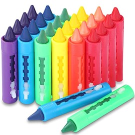 24 Crayones de Bañera Crayones de Baño Lavables y Fáciles de Limpiar Juguetes de Marcadores Coloridos de Bañera Crayones de Ducha Pintura de Hora del Baño para Canasta de Pascua