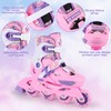 VEZLOPUS Inline Skates with Dragon-Wings-Cloak Pink, 4 Sizes Adjustable Inline