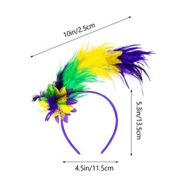 Mardi Gras Costume Accessory Set Tutu Skirt, Faux Feather Headband, Mask,Mardi Gras Beads,Feather Boa for Women and Girls (Style 5) Silver