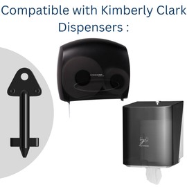 Dispenser Key Replacement for Kimberly Clark Cross Key 770767 - for JRT Junior, in-Sight, Windows Single and Twin roll Bath Tissue Dispensers - 1 Robby’s Cloud Keychain Included (2 Pack)