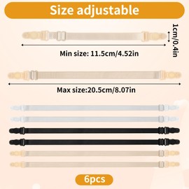 Prasacco 6 Pcs Bra Strap Holders for Slipping, Women's Elastic Bra Strap Holder Bra Clips to Make Racerback Conceal Straps Bra Accessories, Mixed