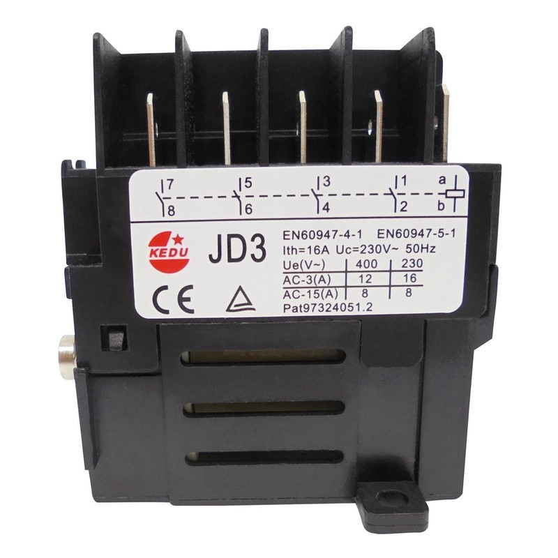 Motor contactor (relay) KEDU JD3 with 4 NO contacts 230V