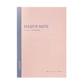 eCao Hakua A5 Waterproof Notebook, Eco-Friendly Water-Resistant Journal, 32 Pages of 5mm Square Paper, Ideal for Hiking Journal, Camping, and Outdoor Use, Travelers Notebook (Pink)
