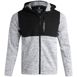Spyder Men's Sweater Fleece Jacket - Lightweight Insulated Performance Full Zip Hooded Outdoor Jacket for Men (Sizes: S-XXL), Size Large, Stone