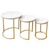AT-VALY Nesting Tables Coffee Table Set of 3,Round Side Table