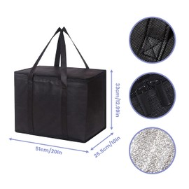 1 x cool bag large + 5 ice bags, foldable cool bag, cool bag, 50 l, freezer bag