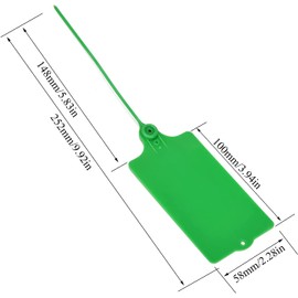 100 Plastic Shipping Tags Water Proof Labeling Writable Shipping Labels Water Proof Marker Ties Hanging Tagger Storage Lable Tags with One Marker Pen(Green)