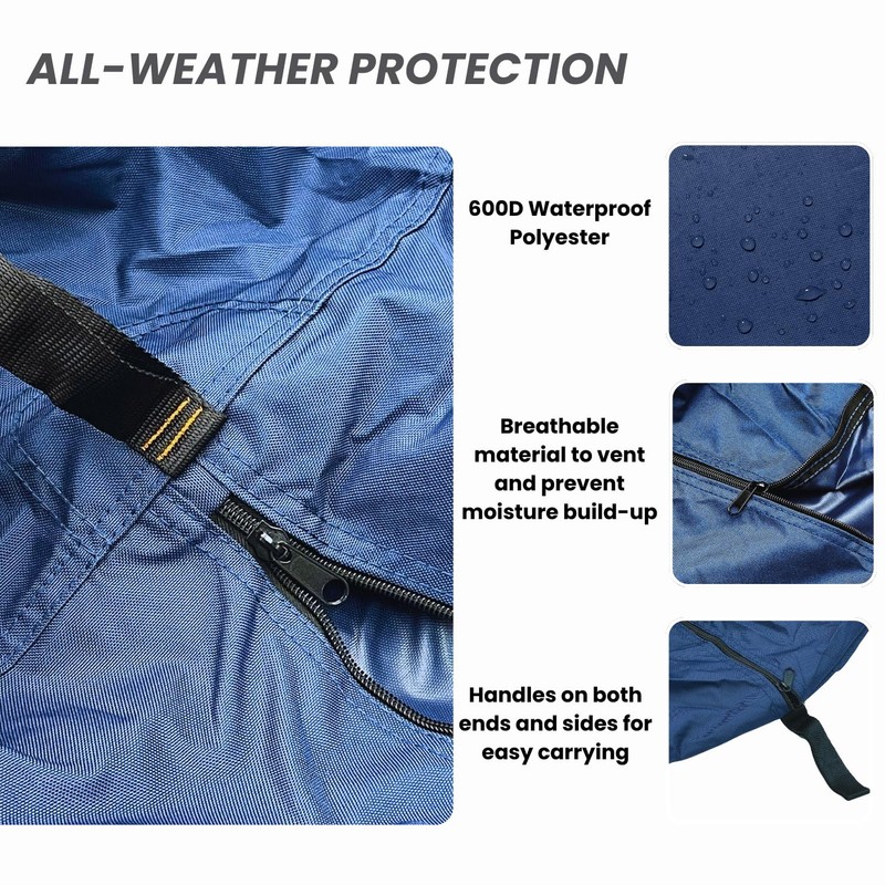 EliteShield Canoe Cover Kayak Cover; Waterproof UV Resistant Marine Grade